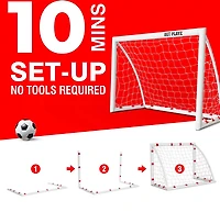 NetPlayz 4 ft x 2 ft x 3 ft Backyard PVC Soccer Goal