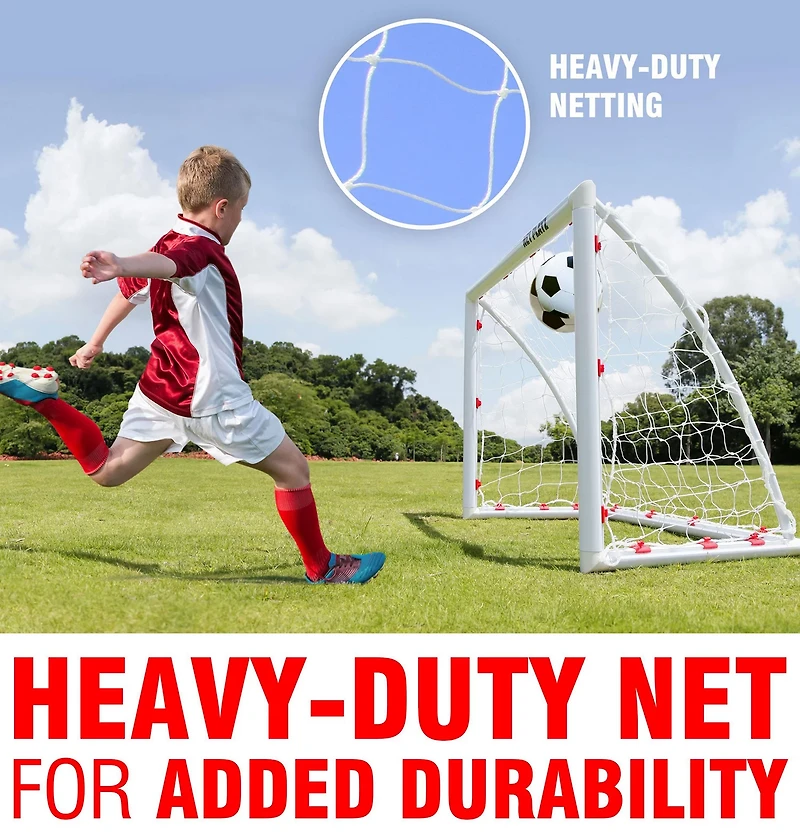 NetPlayz 4 ft x 2 ft x 3 ft Backyard PVC Soccer Goal