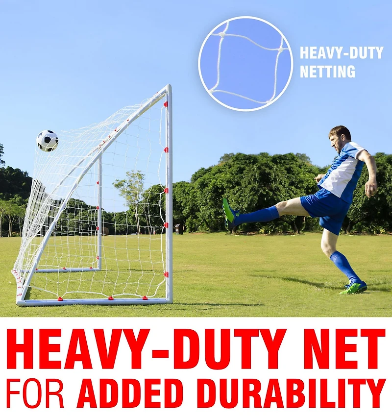 NetPlayz 12 ft x 4 ft x 6 ft High-Strength PVC Soccer Goal