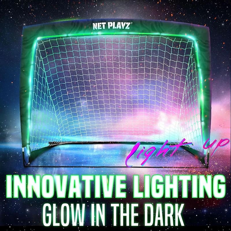 NetPlayz 4 ft x 3 ft x 3 ft Glow-in-the-Dark Portable Soccer Goal