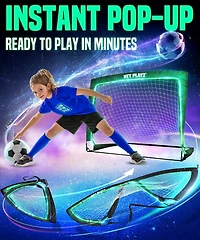 NetPlayz 4 ft x 3 ft x 3 ft Glow-in-the-Dark Portable Soccer Goal