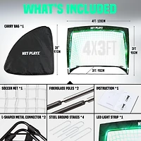 NetPlayz 4 ft x 3 ft x 3 ft Glow-in-the-Dark Portable Soccer Goal