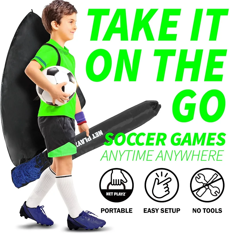 NetPlayz 4 ft x 3 ft Soccer Goal and Rebounder Net Set