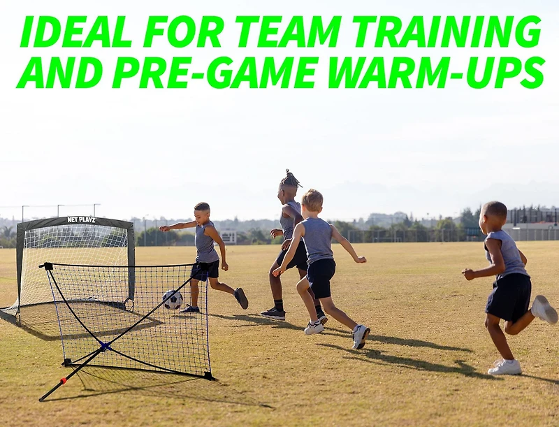 NetPlayz 4 ft x 3 ft Soccer Goal and Rebounder Net Set
