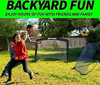 NetPlayz 4 ft x 3 ft Soccer Goal and Rebounder Net Set