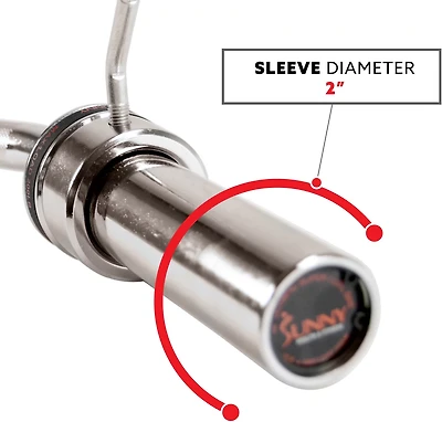 Sunny Health & Fitness 48 in Olympic Super Curl Bar with Ring Collars