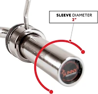 Sunny Health & Fitness 48 in Olympic Super Curl Bar with Ring Collars