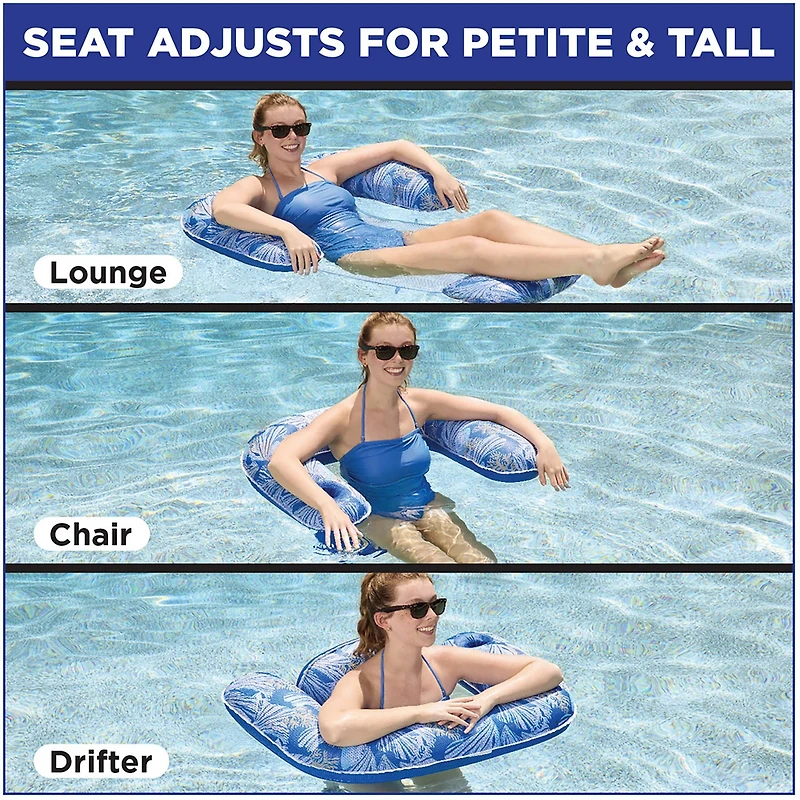 Aqua Leisure 3-in-1 Pool Float Lounge Chair and Drifter