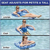 Aqua Leisure 3-in-1 Pool Float Lounge Chair and Drifter