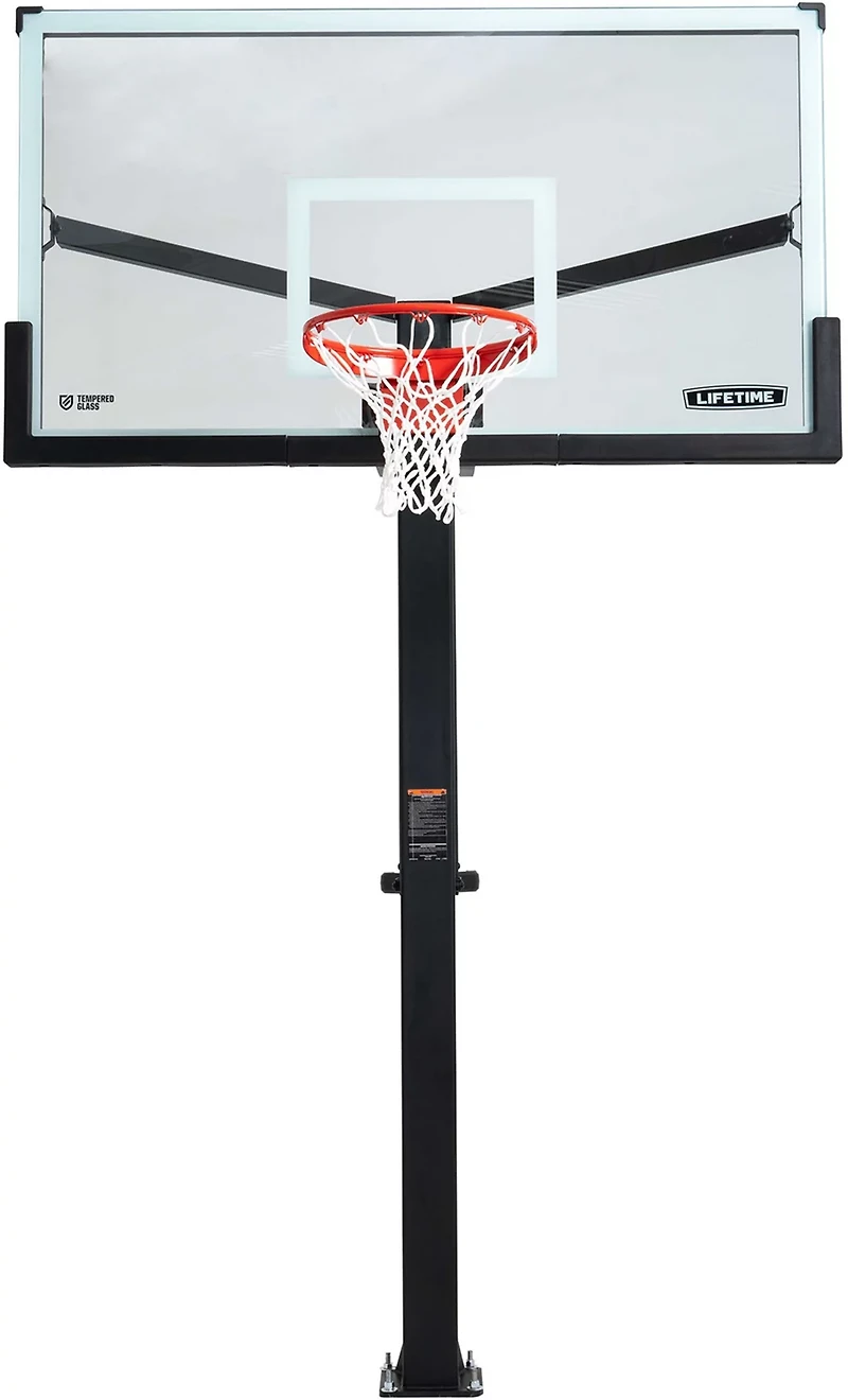 Lifetime Mammoth Bolt Down 72 in Glass Basketball Hoop