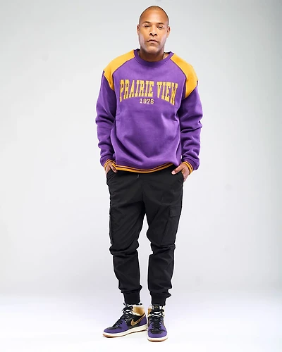 Sacred Heart Adults' Prairie View A&M University Colorblock Crew Sweatshirt