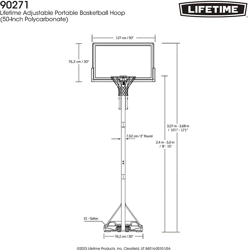 Lifetime 50 in Portable Basketball Hoop