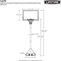 Lifetime Courtside 48 in Portable Polycarbonate Basketball Hoop