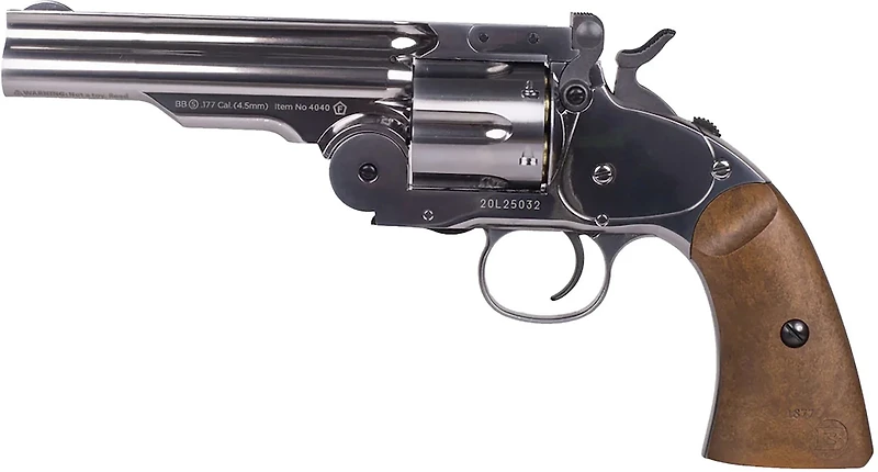 Barra Airguns Schofield Nickel .177 5 in Airsoft Revolver
