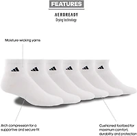 adidas Men's climalite Quarter Socks 6 Pack