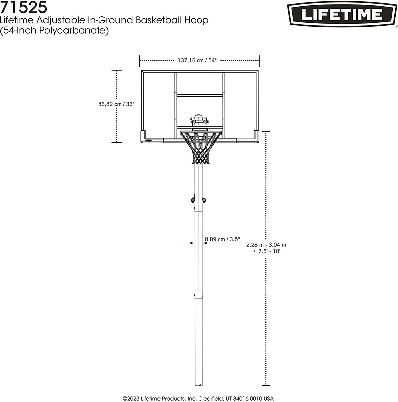 Lifetime 54 in Inground Basketball Hoop