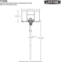 Lifetime 54 in Inground Basketball Hoop