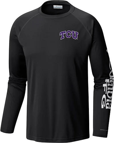 Columbia Sportswear Men's Texas Christian University Terminal Tackle Fish Flag Long Sleeve T-shirt