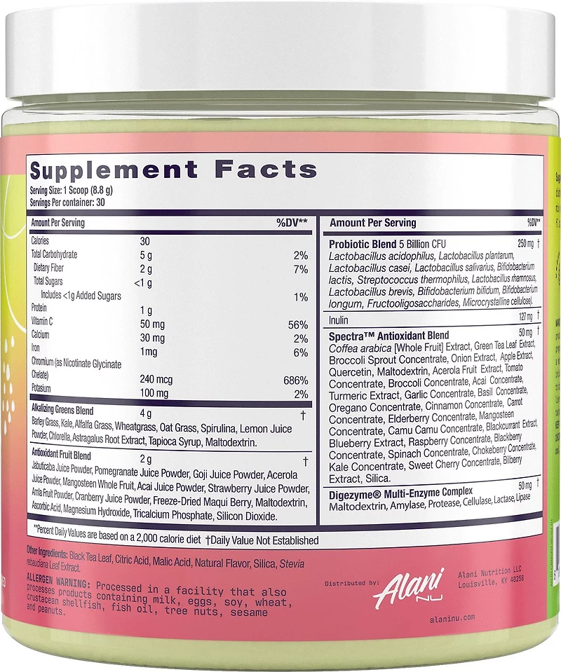 Alani Nu Super Greens Peach Iced Tea