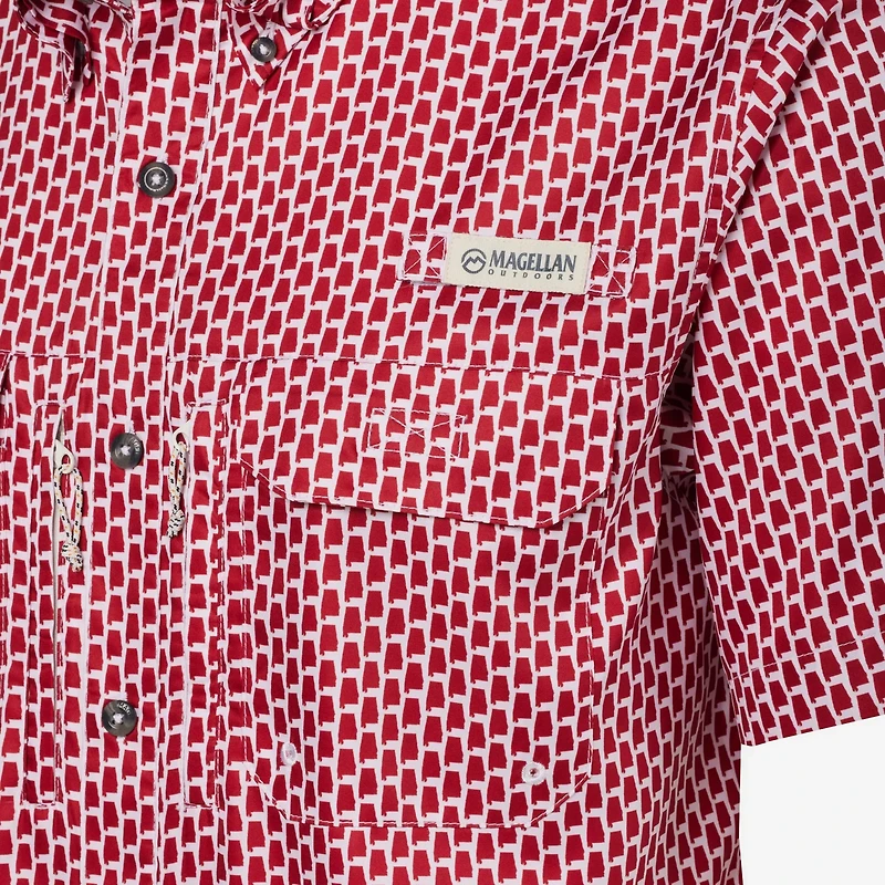 Magellan Outdoors Men's Alabama Local State Print Button-Down Shirt