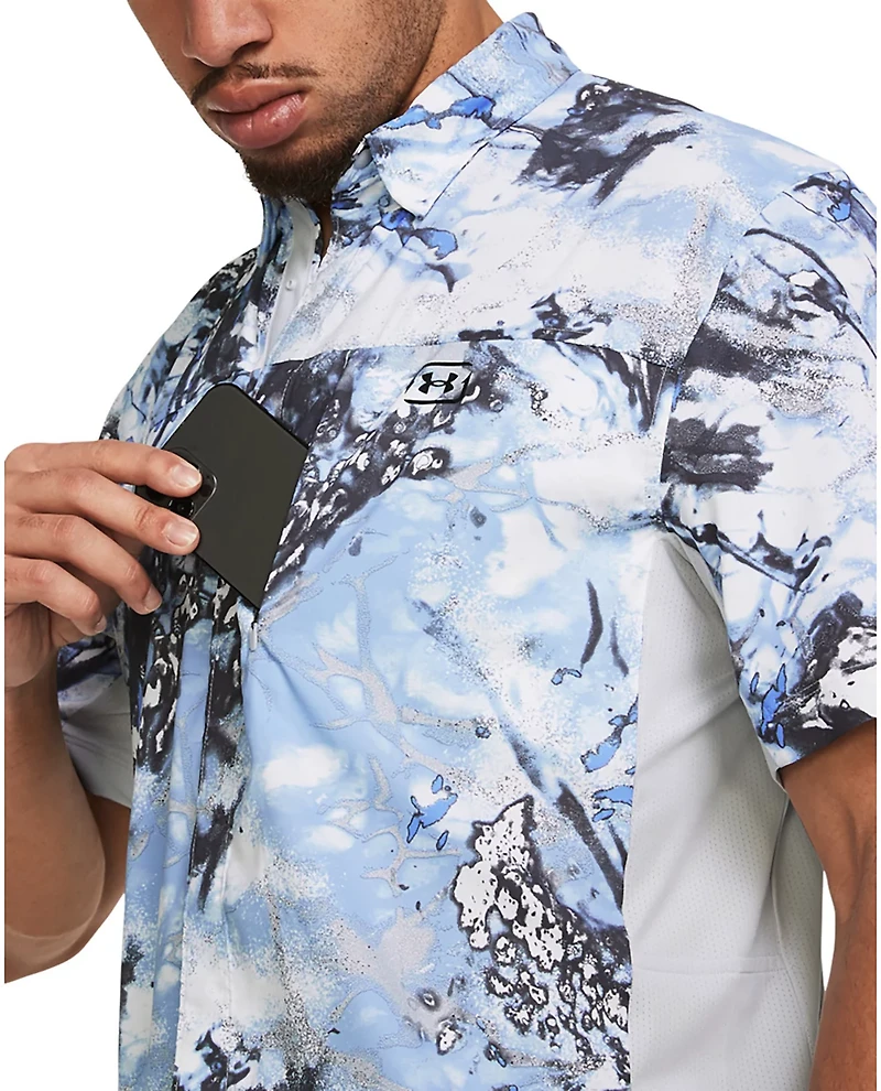 Under Armour Men's Shorebreak Fish Hybrid Printed Woven Shirt