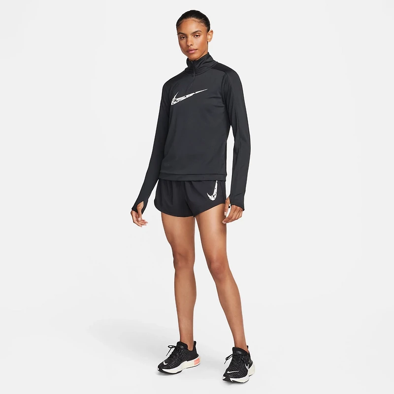 Nike Women's NK One Swoosh HBR Dri-FIT Mid-Rise Brief-Lined Shorts