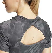 adidas Women's Train Essentials Allover Print Flower Tie-Dye T-shirt