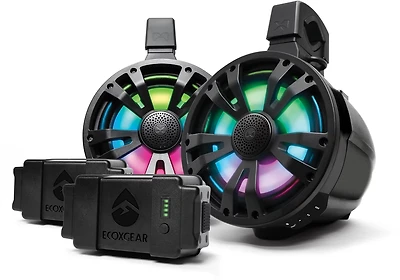 ECOXGEAR Sound Extreme Tower 8 Two AMP Speakers and Batteries 2-Pack