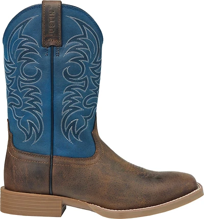 Justin Men's Canter Blue Square Toe Western Boots