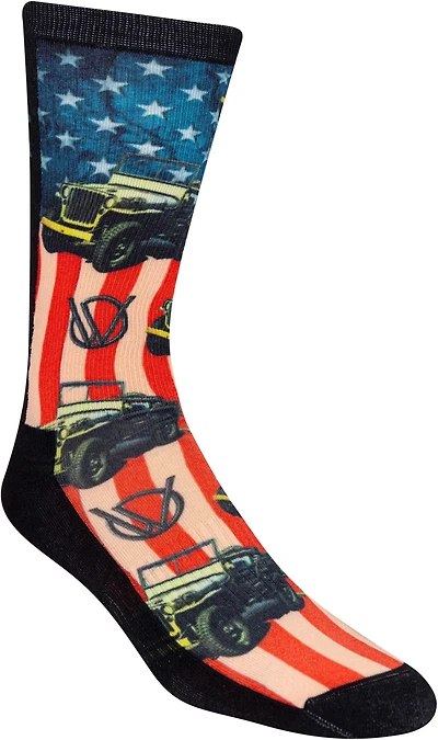 Jeep Men's Americana Collection Patriot Willy Crew Socks