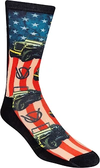 Jeep Men's Americana Collection Patriot Willy Crew Socks