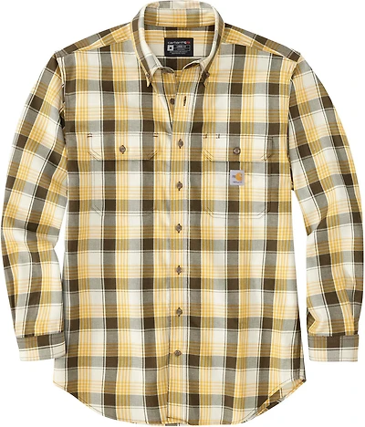Carhartt Men's Flame-Resistant Force Rugged Flex Loose Fit Midweight Twill Plaid Shirt