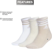 adidas Women's Cushioned 3-Stripe High Quarter Socks 3-Pack