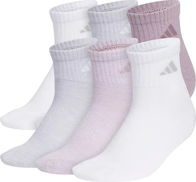 adidas Women's Athletic Cushioned Quarter-Length Socks 6-Pack