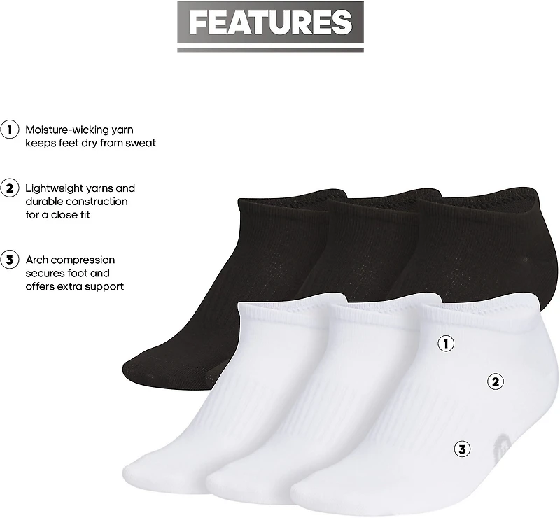 adidas Women's Superlite Classic Athletic No Show Socks