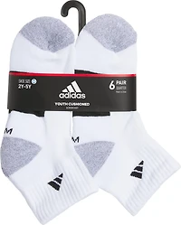 adidas Youth Cushioned Quarter Socks 6 Pack