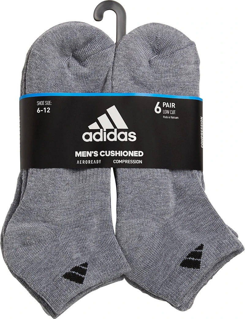 adidas Men's Large Athletic Low-Cut Socks 6 Pack