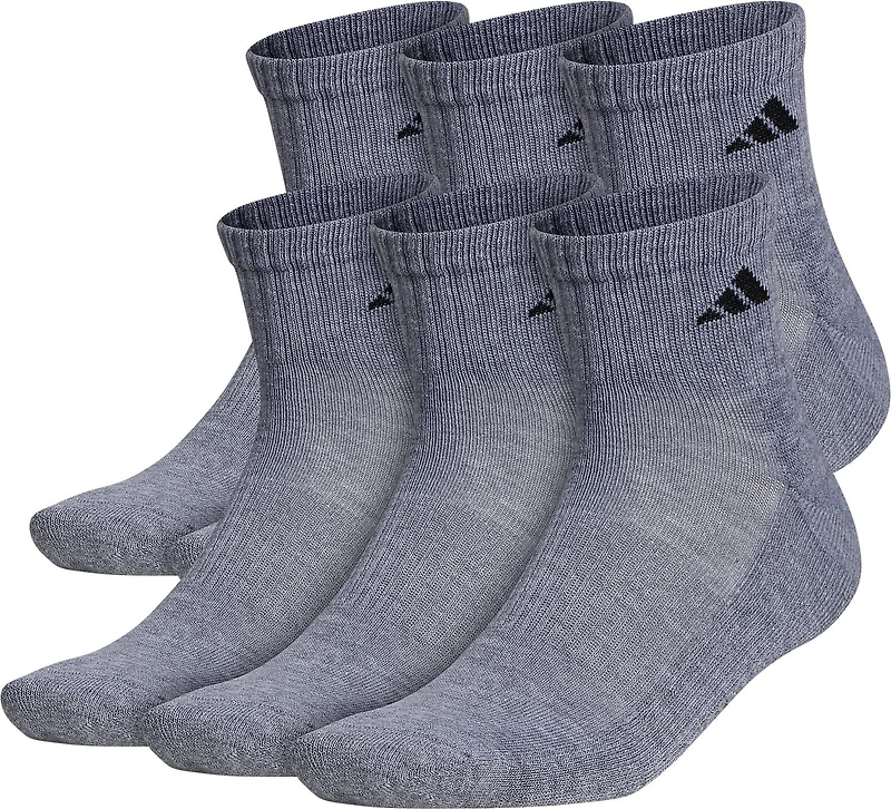 adidas Men's Large Athletic Quarter Socks 6 Pack