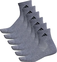 adidas Men's Large Athletic Quarter Socks 6 Pack