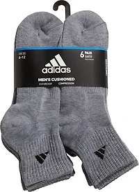 adidas Men's Large Athletic Quarter Socks 6 Pack