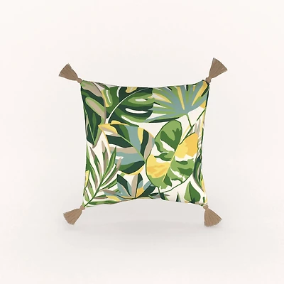 Mosaic 16 in Patio Pillow with Corner Tassels