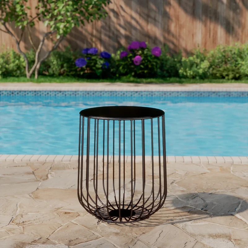 Mosaic Basket Accent Table