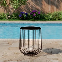 Mosaic Basket Accent Table