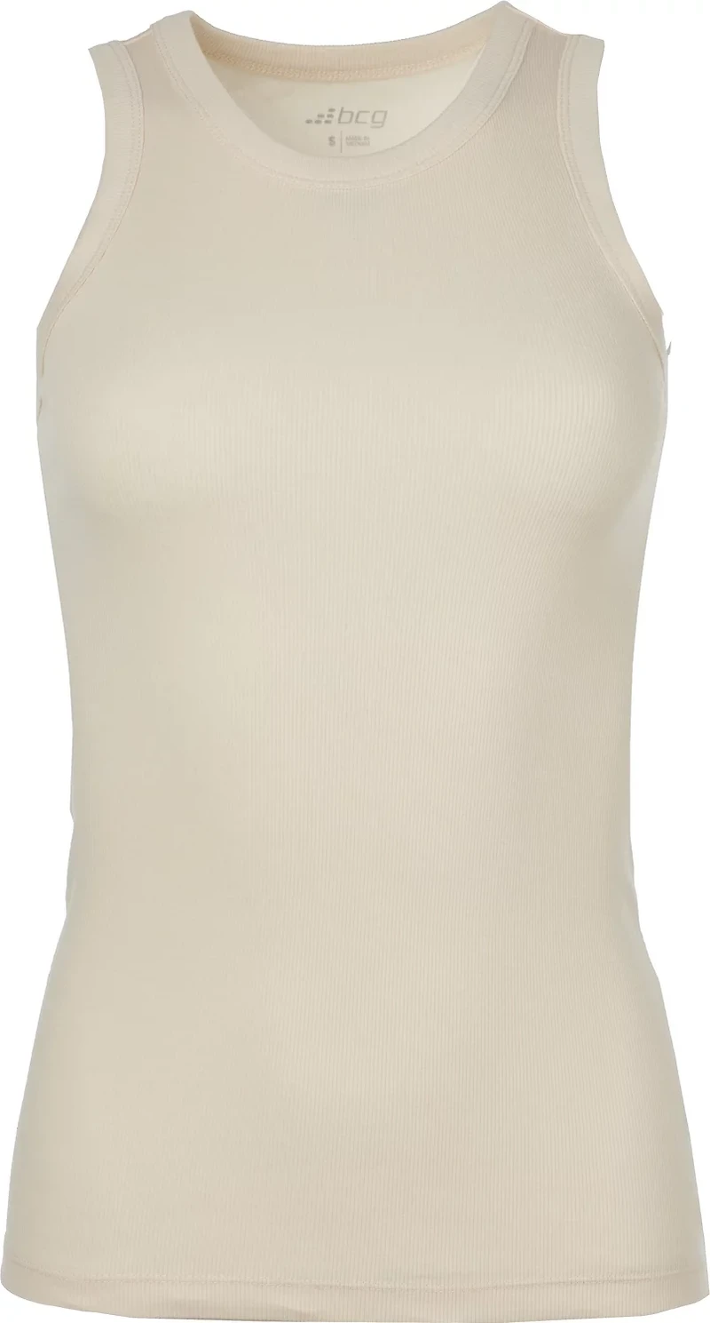 BCG Women's Sign High Neck Solid Rib Tank Top