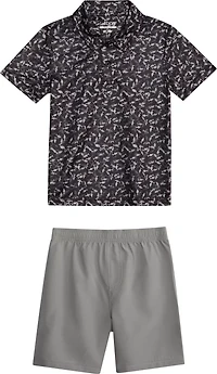 BCG Boys' 4-7 Golf Surreal Shark Print Golf Polo Shirt and Shorts Set