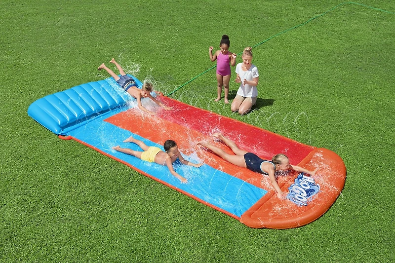 H2OGO! Triple 16 ft Water Slide with Tsunami Splash Ramp