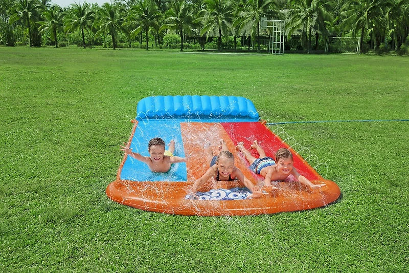H2OGO! Triple 16 ft Water Slide with Tsunami Splash Ramp
