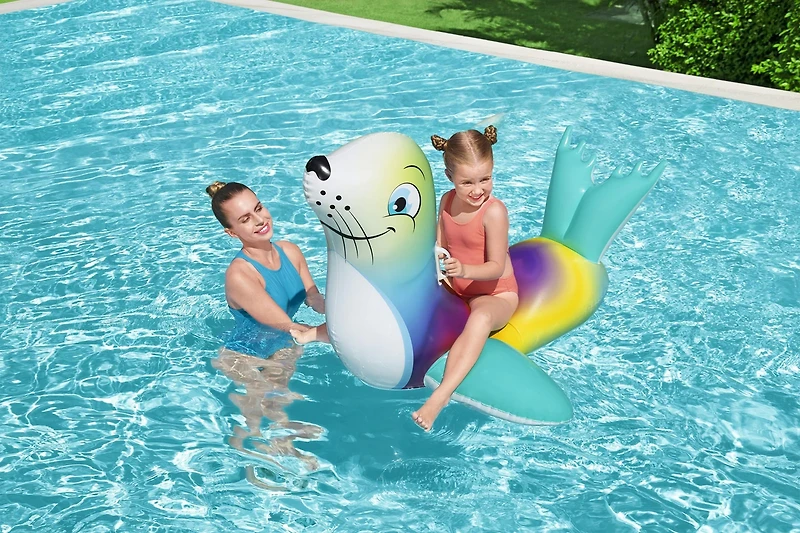 H2OGO! Kids' Flash N' Splash Ride-On Seal Pool Float