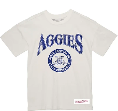 Mitchell & Ness Men's North Carolina A&T University Arched Logo Lockup Slub T-shirt