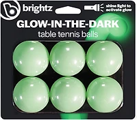 Brightz Glow-in-the-Dark Table Tennis Balls 6-Pack